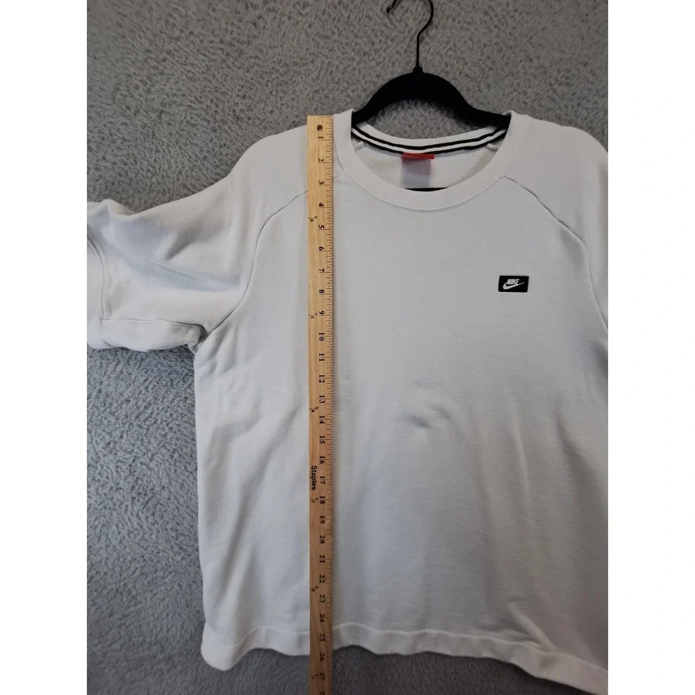 Nike Sportswear T Shirt Mens XL White Script Logo Cotton Herren Modern Crew Neck